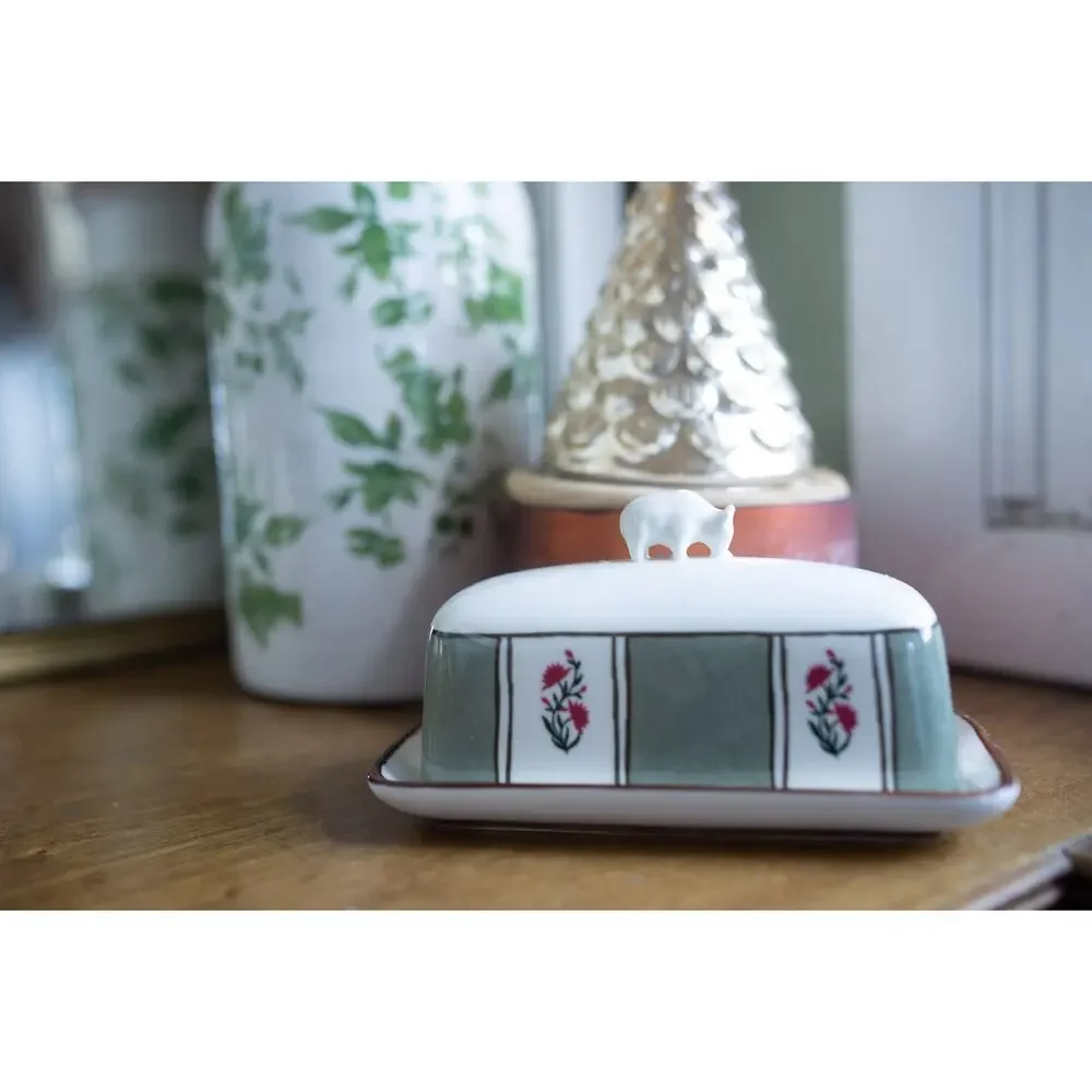 Anthropologie Millie Stoneware Cow Butter Dish